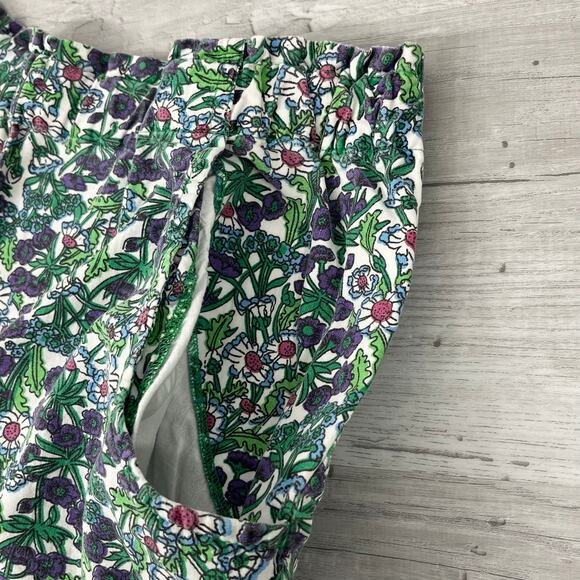 Vintage Essex Junction Green Floral Flowers High Rise Cotton Cottage Shorts 10 - Picture 3 of 8